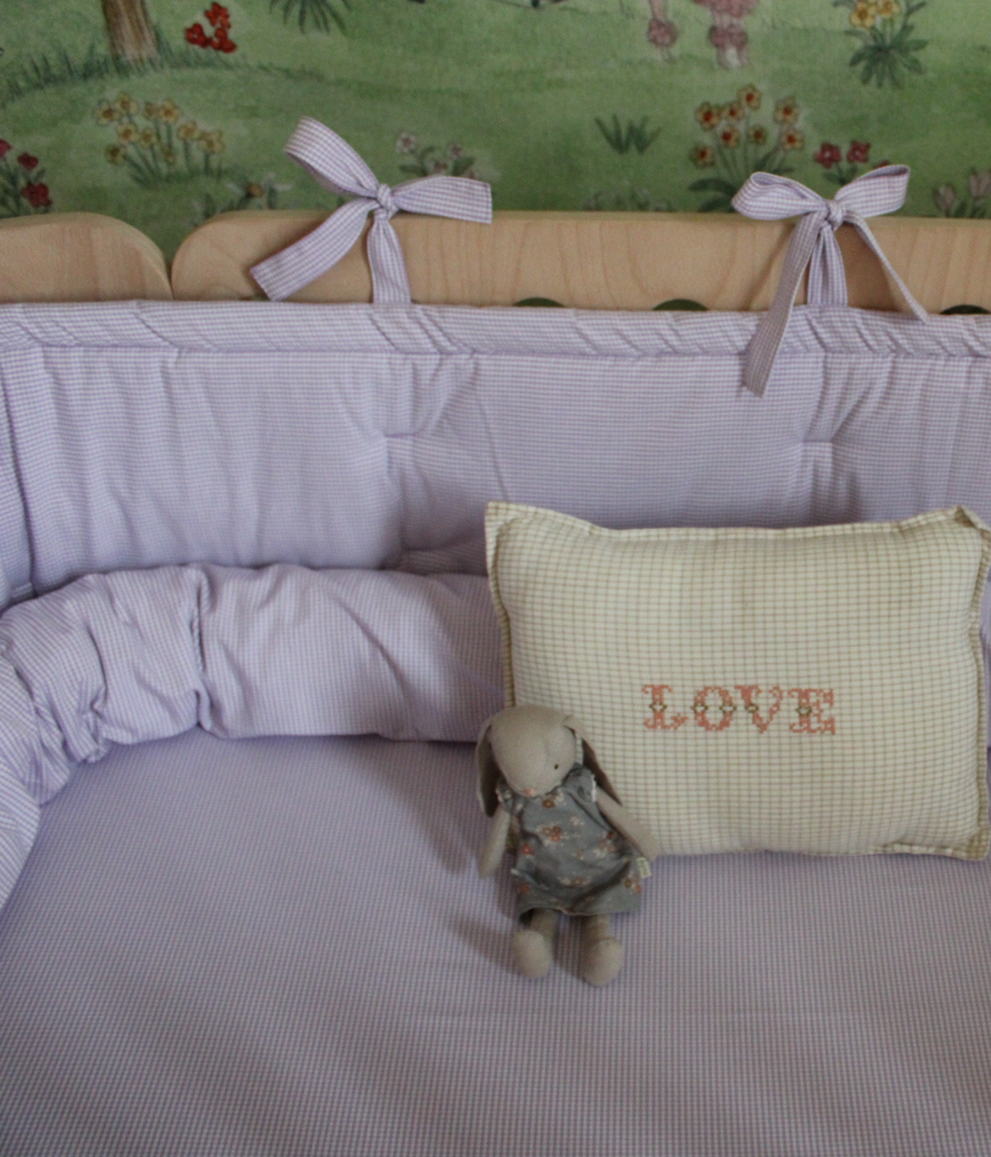 Spring Collection - Cot-bumper Vichy Check (Lilac)
